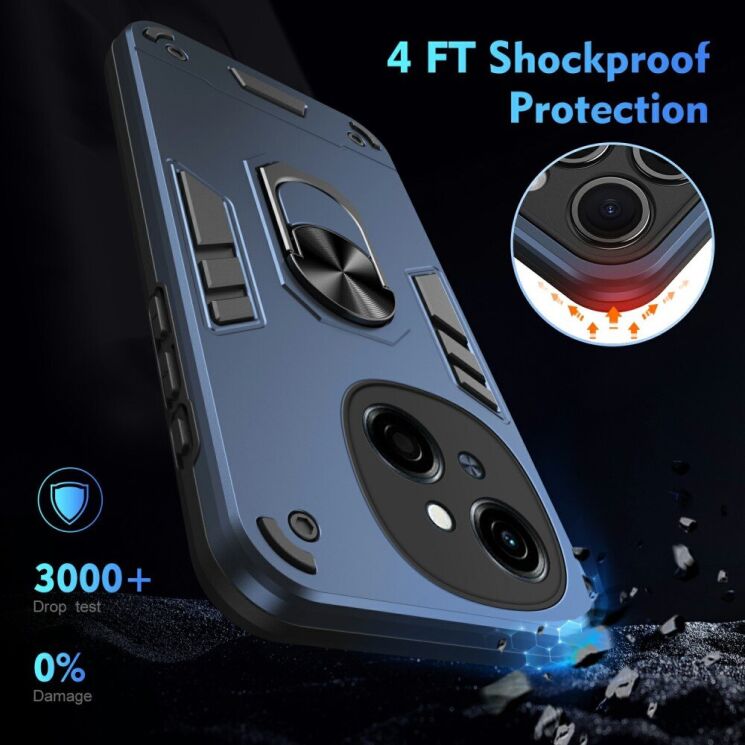 Защитный чехол Deexe Hybrid Shell для TECNO Spark Go 1 - Blue: фото 4 из 7