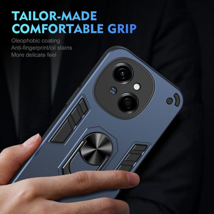 Защитный чехол Deexe Hybrid Shell для TECNO Spark Go 1 - Blue: фото 5 из 7