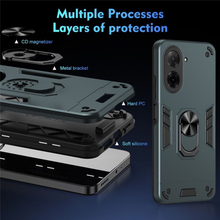 Защитный чехол Deexe Hybrid Shell для Xiaomi Redmi A5 / Poco C71 - Green: фото 7 из 7