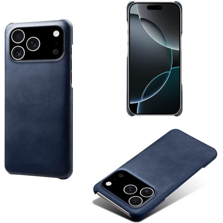 Захисний чохол Deexe Leather Back Cover для iPhone 18 Pro / 17 Pro - Blue: фото 3 з 5