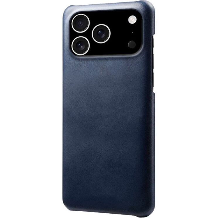 Захисний чохол Deexe Leather Back Cover для iPhone 18 Pro / 17 Pro - Blue: фото 1 з 5