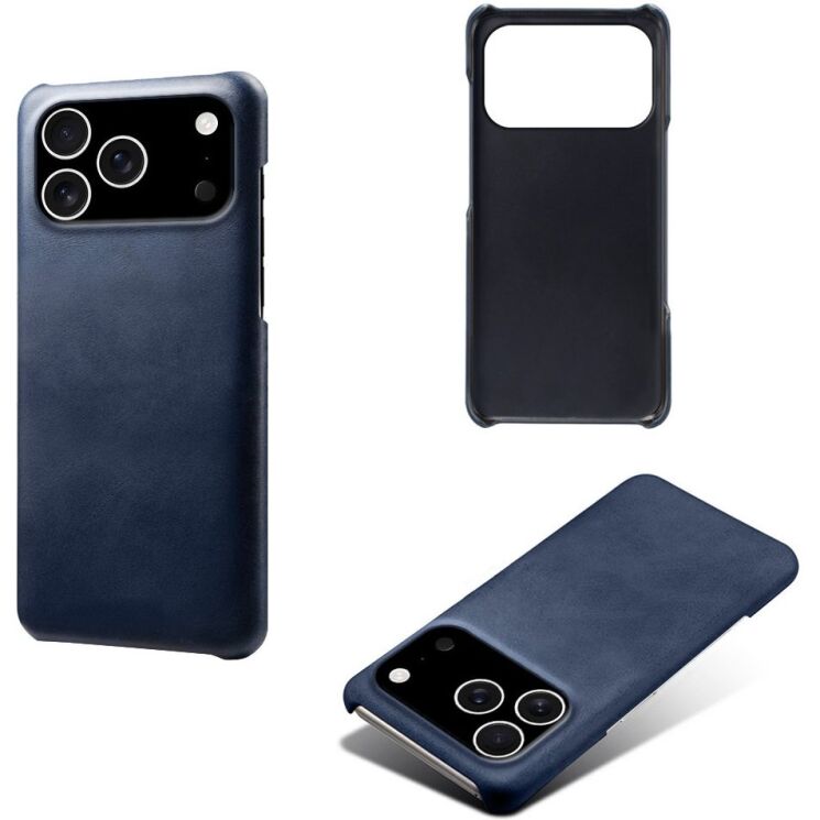 Захисний чохол Deexe Leather Back Cover для iPhone 18 Pro / 17 Pro - Blue: фото 4 з 5