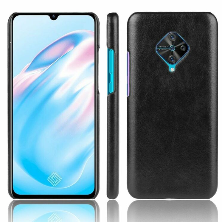 Защитный чехол Deexe Leather Back Cover для VIVO V17 - Black: фото 1 из 7