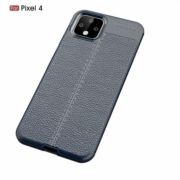 Защитный чехол Deexe Leather Cover для Google Pixel 4 - Dark Blue: фото 2 из 11