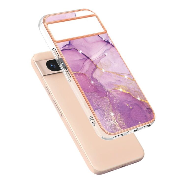 Защитный чехол Deexe Marble Style для Google Pixel 8A - Light Purple: фото 2 из 6