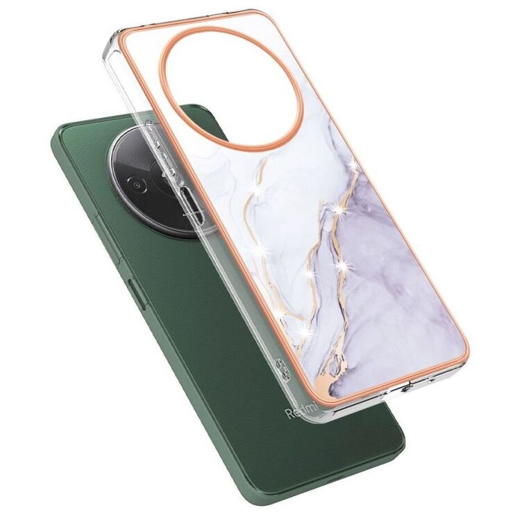 Защитный чехол Deexe Marble Style для Xiaomi Redmi A3 - White: фото 2 из 6