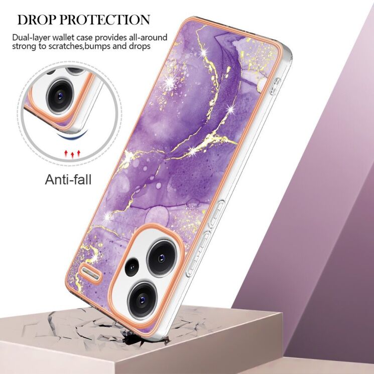 Защитный чехол Deexe Marble Style для Xiaomi Redmi Note 13 Pro+ - Purple: фото 3 из 6