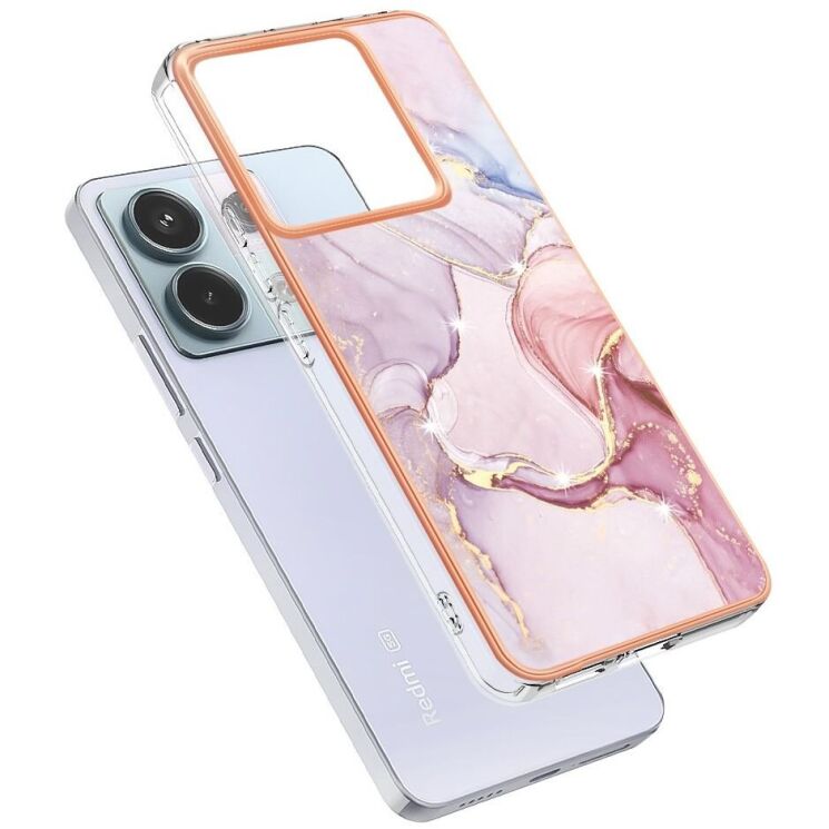 Защитный чехол Deexe Marble Style для Xiaomi Redmi Note 13 Pro 5G / Poco X6 - Rose Gold: фото 2 из 6