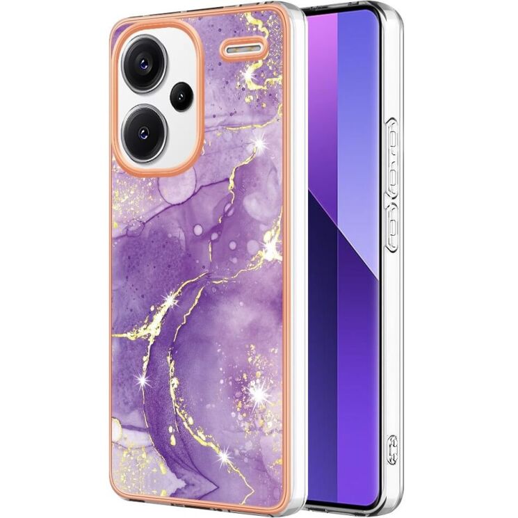 Защитный чехол Deexe Marble Style для Xiaomi Redmi Note 13 Pro+ - Purple: фото 1 из 6