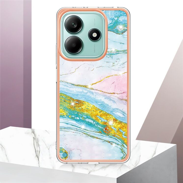 Защитный чехол Deexe Marble Style для Xiaomi Redmi Note 14 5G - Green: фото 3 из 6