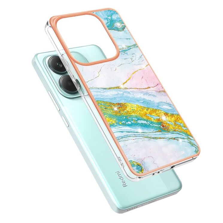 Защитный чехол Deexe Marble Style для Xiaomi Redmi Note 14 5G - Green: фото 2 из 6