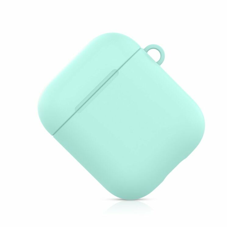 Защитный чехол Deexe Matte Case для Apple AirPods 1 / 2 - Cyan: фото 4 из 6