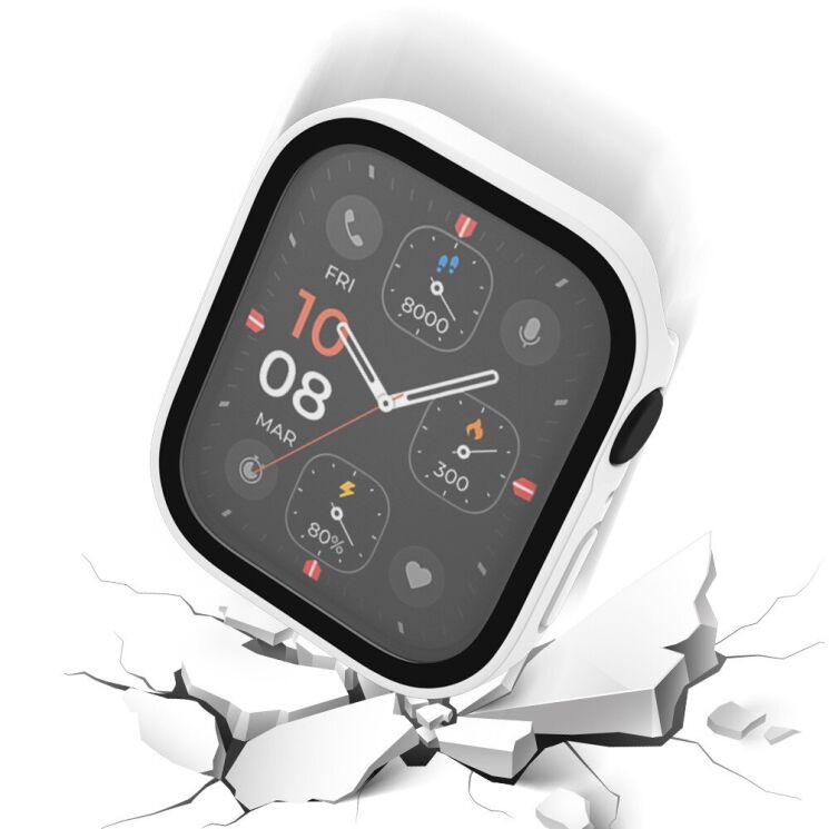 Захисний чохол Deexe Matte Fit для Apple Watch 45 mm (7 / 8 / 9 Series) - White: фото 3 з 5