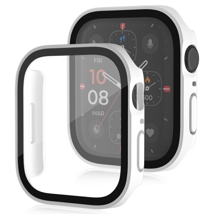 Захисний чохол Deexe Matte Fit для Apple Watch 45 mm (7 / 8 / 9 Series) - White: фото 1 з 5