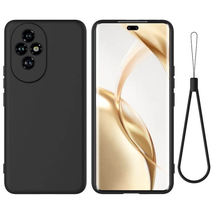 Защитный чехол Deexe Silicone Case для Honor 200 Pro - Black: фото 1 из 8