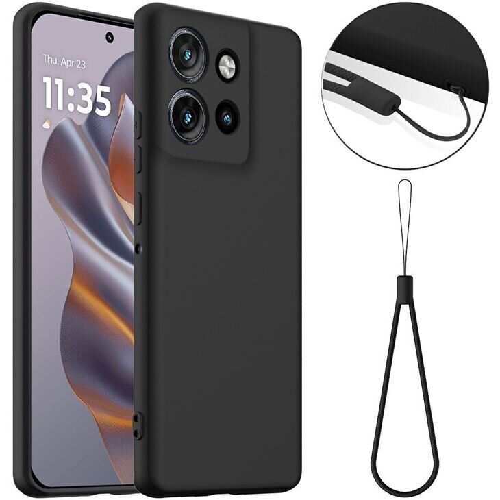 Защитный чехол Deexe Silicone Case with MagSafe для Motorola Edge 50 Neo - Black: фото 1 из 9