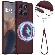 Защитный чехол Deexe Silicone Case with MagSafe для Motorola Edge 70 - Wine Red: фото 1 из 8