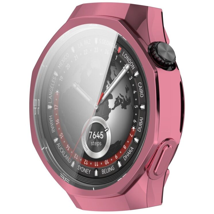 Защитный чехол Deexe Silicone Frame для Huawei Watch GT 5 Pro (46mm) - Pink: фото 5 из 7