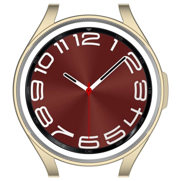 Захисний чохол Deexe Silicone Frame для Samsung Galaxy Watch 6 Classic (47mm) - Gold: фото 6 з 8