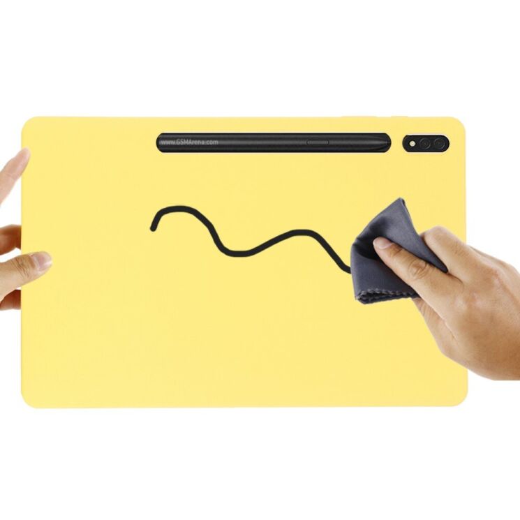 Защитный чехол Deexe Silicone Shell для Samsung Galaxy Tab S7 Plus (T970/975) / S8 Plus (T800/806) - Yellow: фото 7 из 12