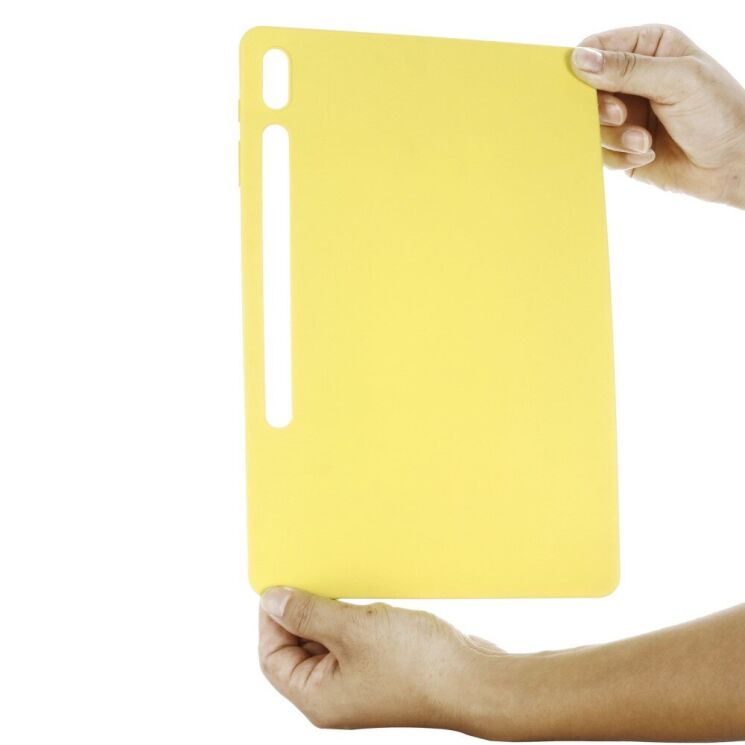 Защитный чехол Deexe Silicone Shell для Samsung Galaxy Tab S7 Plus (T970/975) / S8 Plus (T800/806) - Yellow: фото 8 из 12