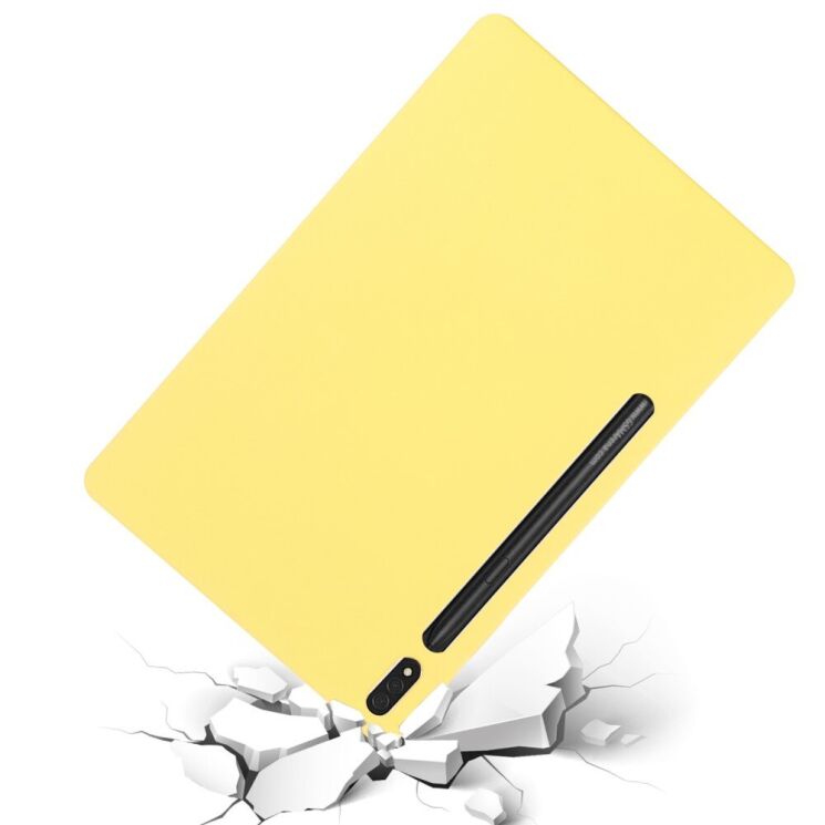 Защитный чехол Deexe Silicone Shell для Samsung Galaxy Tab S7 Plus (T970/975) / S8 Plus (T800/806) - Yellow: фото 5 из 12