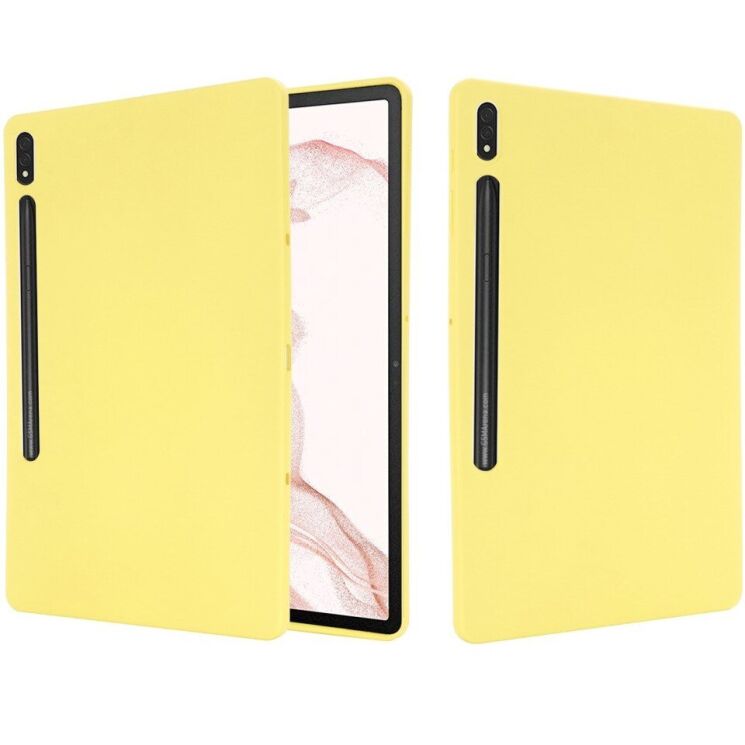 Защитный чехол Deexe Silicone Shell для Samsung Galaxy Tab S7 Plus (T970/975) / S8 Plus (T800/806) - Yellow: фото 1 из 12