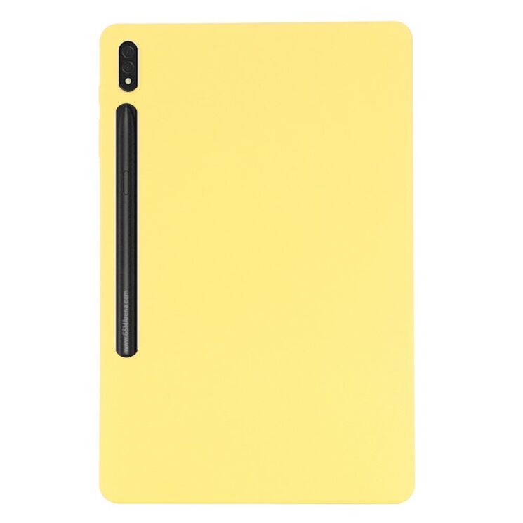 Защитный чехол Deexe Silicone Shell для Samsung Galaxy Tab S7 Plus (T970/975) / S8 Plus (T800/806) - Yellow: фото 3 из 12