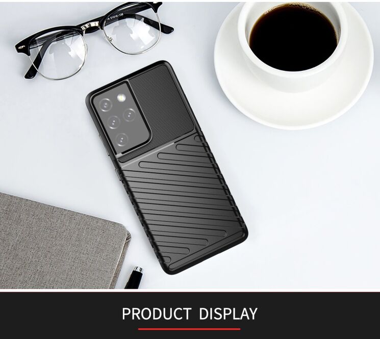 Защитный чехол Deexe Thunder Series для Samsung Galaxy S21 Ultra - Black: фото 12 из 12