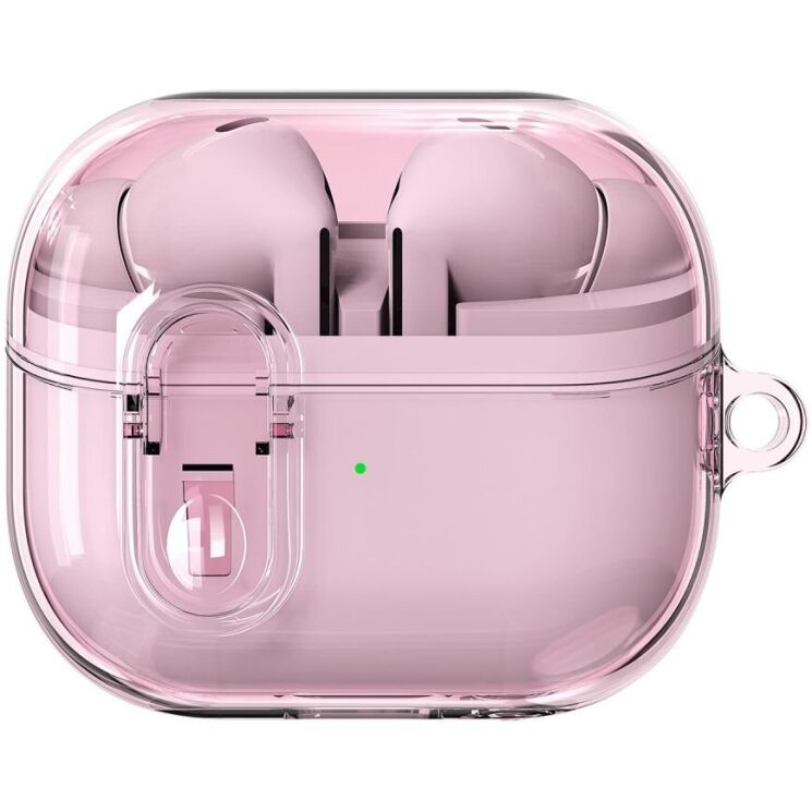 Захисний чохол Deexe Transcend Case для Samsung Galaxy Buds 3 / Buds 3 Pro - Transparent Pink: фото 1 з 1