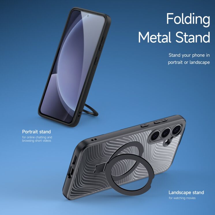 Защитный чехол DUX DUCIS Aimo Mag Series with Folding Stand для Samsung Galaxy S25 (S931) - Black: фото 4 из 11