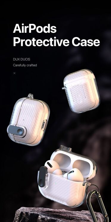 Защитный чехол DUX DUCIS PECK Series для Apple AirPods 1 / 2 - Clear: фото 3 из 19