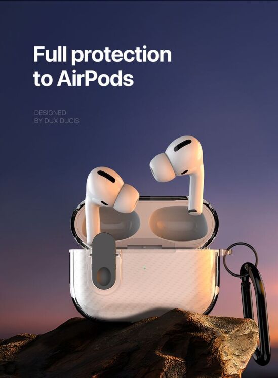 Защитный чехол DUX DUCIS PECK Series для Apple AirPods 1 / 2 - Clear: фото 5 из 19