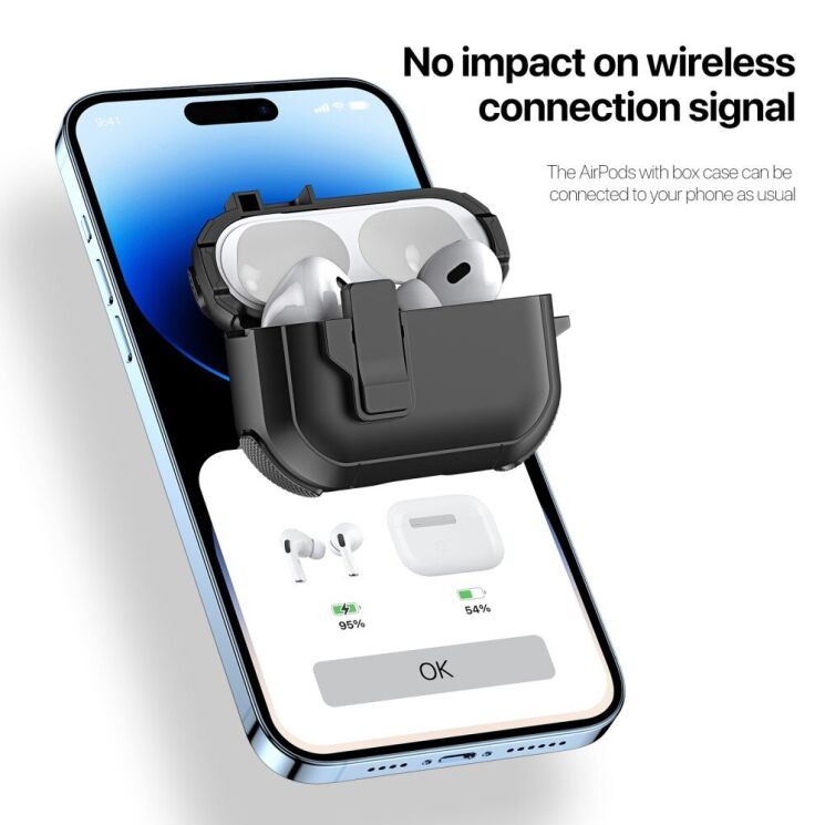 Защитный чехол DUX DUCIS PECP Series для Apple AirPods Pro 2 - Black: фото 6 из 10