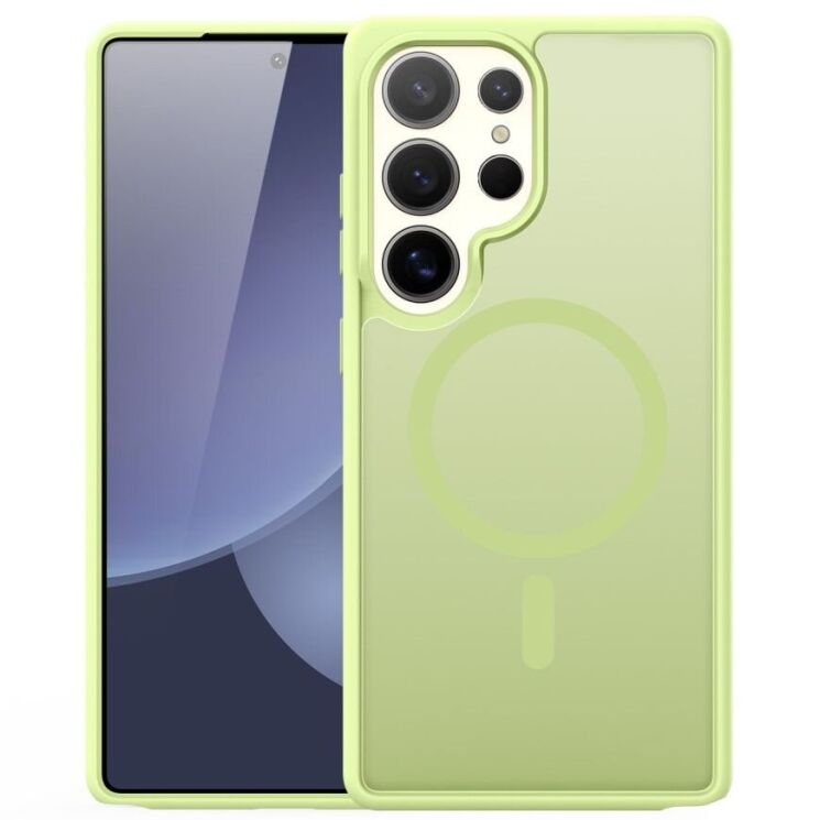 Защитный чехол DUX DUCIS Yind Series MagSafe для Samsung Galaxy S25 Ultra (S938) - Lime / Green: фото 1 из 9