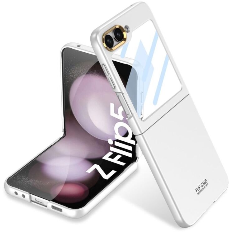 Защитный чехол GKK Ultra-Thin Pupil Shell для Samsung Galaxy Flip 5 - Silver: фото 1 из 7