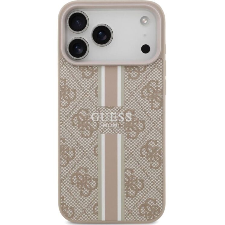Защитный чехол Guess 4G Printed Stripes MagSafe для iPhone 17 Pro Max (GUHMP17XP4RPSP) - Pink: фото 2 из 9