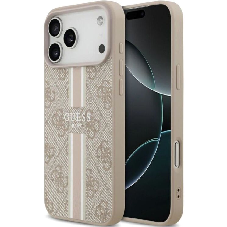 Защитный чехол Guess 4G Printed Stripes MagSafe для iPhone 17 Pro Max (GUHMP17XP4RPSP) - Pink: фото 1 из 9