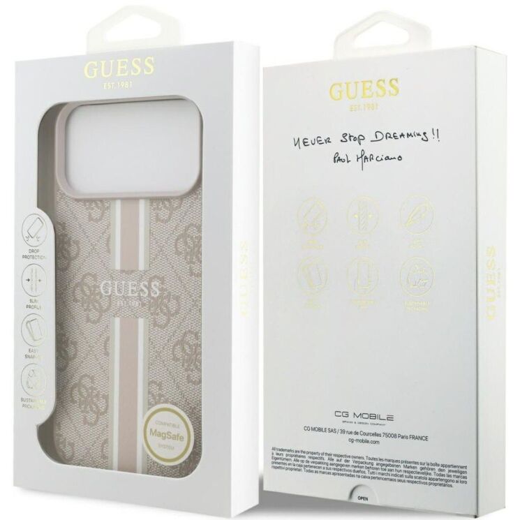 Защитный чехол Guess 4G Printed Stripes MagSafe для iPhone 17 Pro Max (GUHMP17XP4RPSP) - Pink: фото 8 из 9