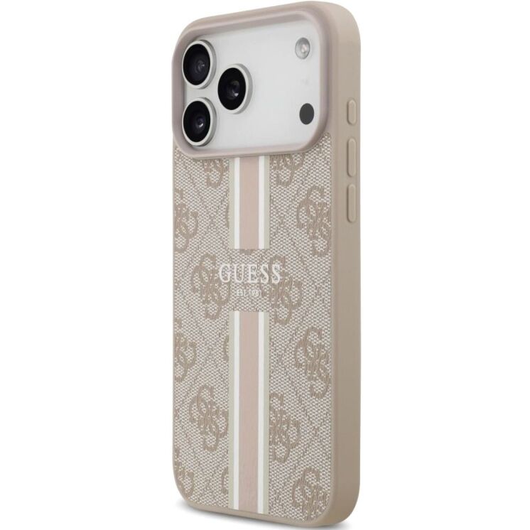 Защитный чехол Guess 4G Printed Stripes MagSafe для iPhone 17 Pro Max (GUHMP17XP4RPSP) - Pink: фото 3 из 9