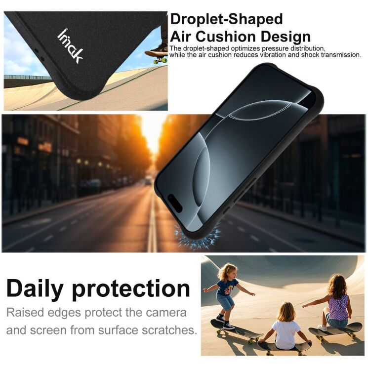 Защитный чехол IMAK Airbag MAX Case для Apple iPhone 17 Pro - Matte Black: фото 7 из 11