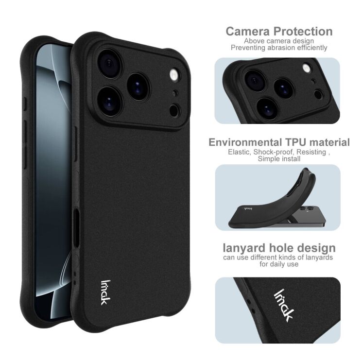 Защитный чехол IMAK Airbag MAX Case для Apple iPhone 17 Pro - Matte Black: фото 8 из 11