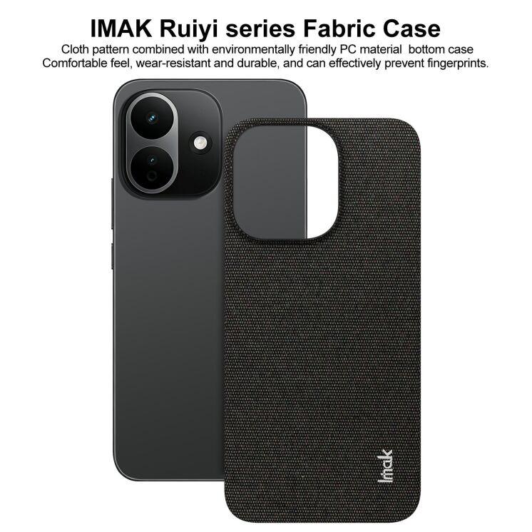 Захисний чохол IMAK Fabric Case для Xiaomi Redmi Note 17 Pro - Black: фото 4 з 8