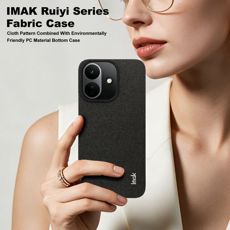 Захисний чохол IMAK Fabric Case для Xiaomi Redmi Note 17 Pro - Black: фото 3 з 8