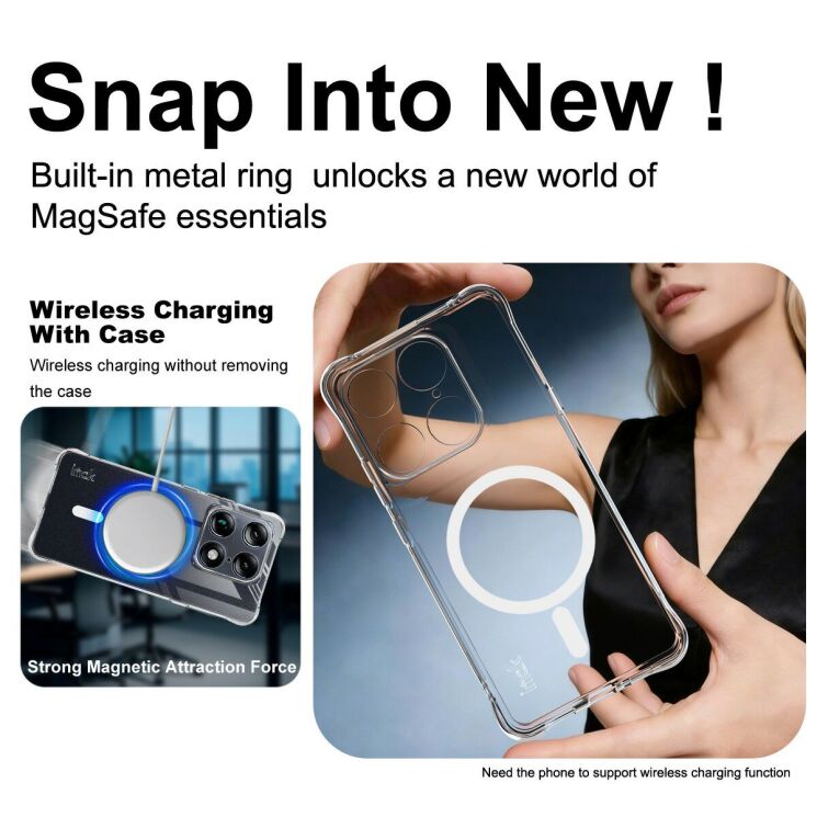 Захисний чохол IMAK Space Shield MagSafe для Motorola Signature - Transparent: фото 5 з 10