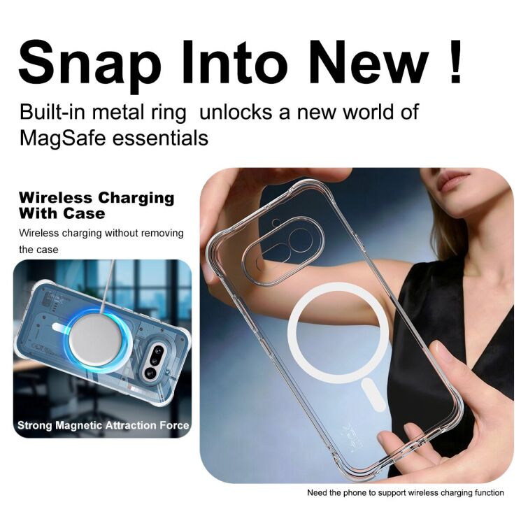 Захисний чохол IMAK Space Shield MagSafe для Nothing Phone (4a) - Transparent (411302T) Захисний чохол IMAK Space Shield MagSafe для Nothing Phone (4a) - Transparent: фото 6 з 10
