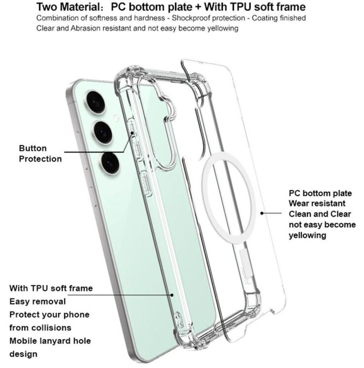 Захисний чохол IMAK Space Shield MagSafe для Samsung Galaxy S25 (S931) - Transparent: фото 5 з 6