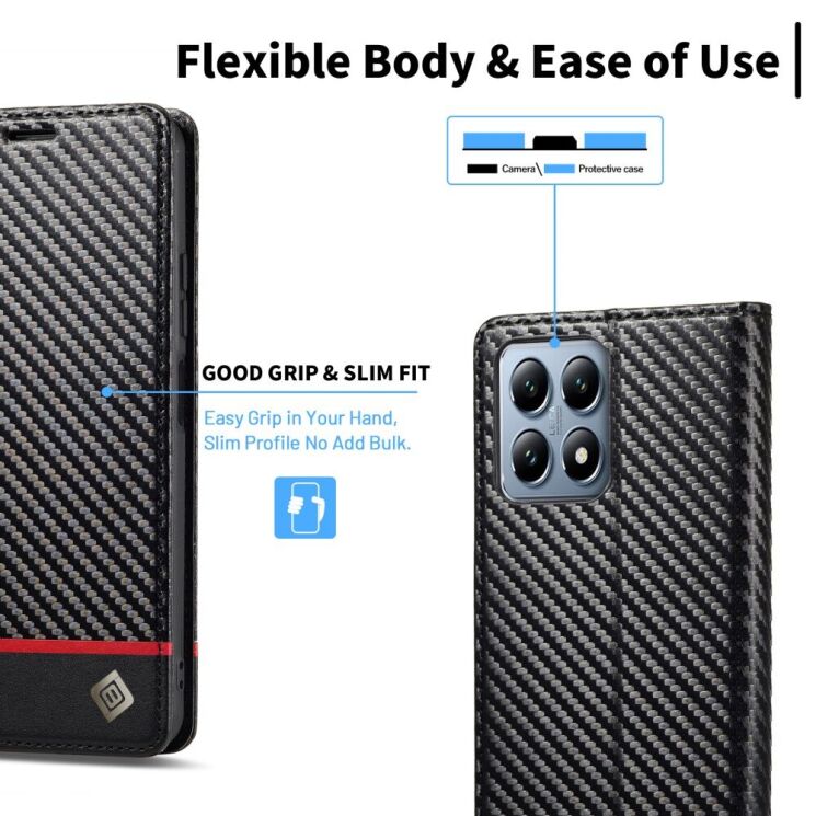 Защитный чехол LC.IMEEKE Carbon Fiber для Xiaomi 14T - Horizontal Stripe: фото 11 из 11