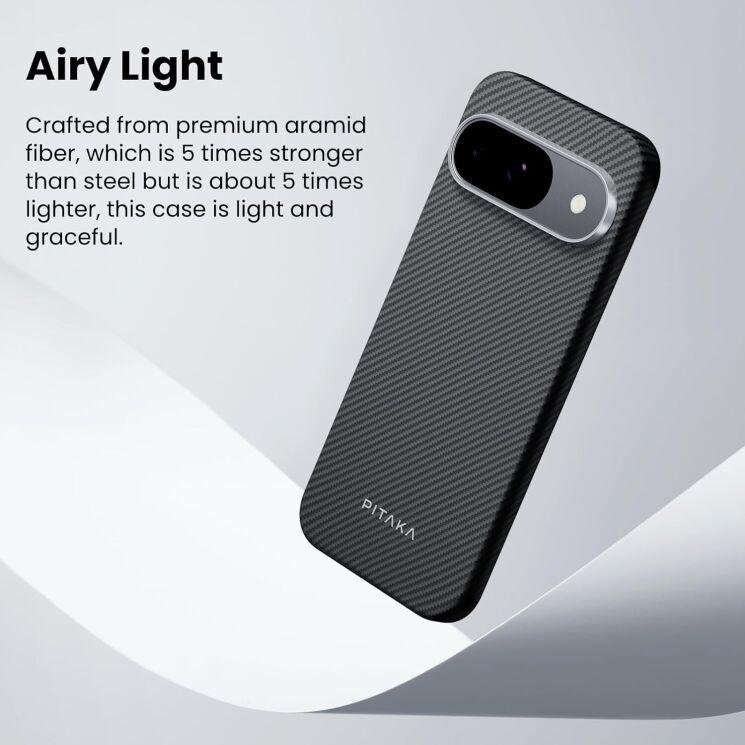 Защитный чехол Pitaka Ultra-Slim Case для Google Pixel 9 / 9 Pro (GPB2401) - 600D Black / Grey: фото 8 из 10