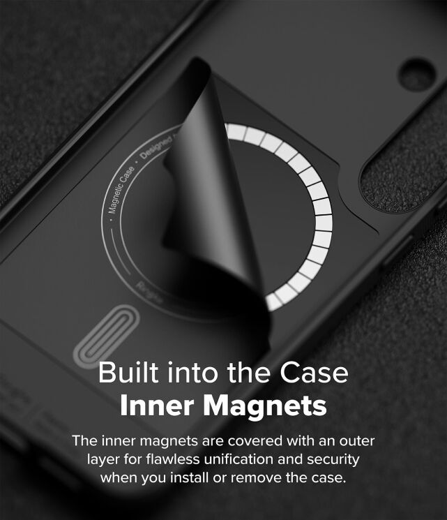 Защитный чехол Ringke Onyx Magnetic (FP) для Samsung Galaxy S25 Plus (S936) 8800274968769 - Black: фото 6 из 17